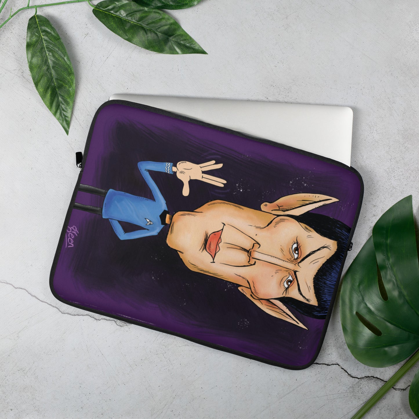 Laptop Sleeve Spock by Darren Green