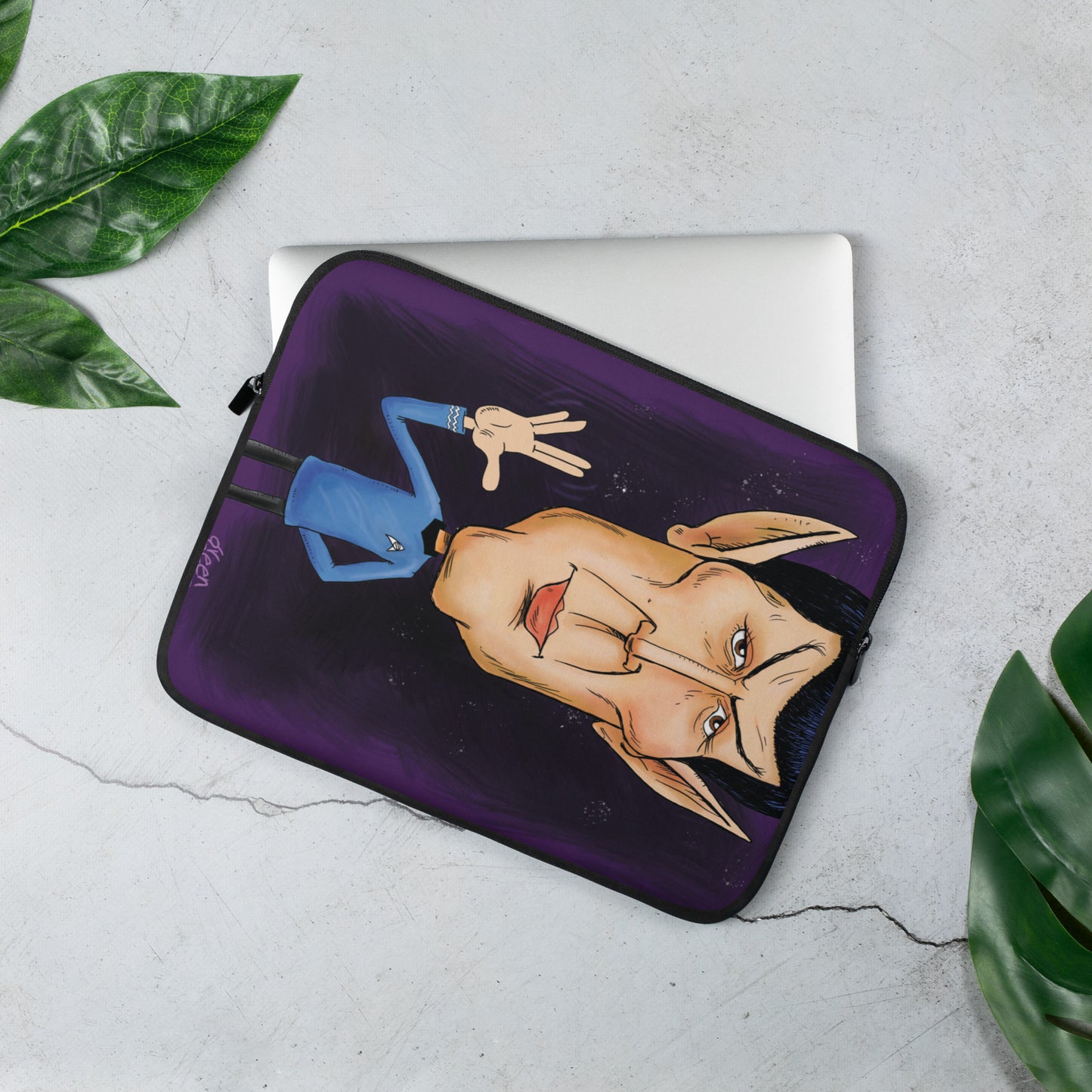 Laptop Sleeve Spock by Darren Green
