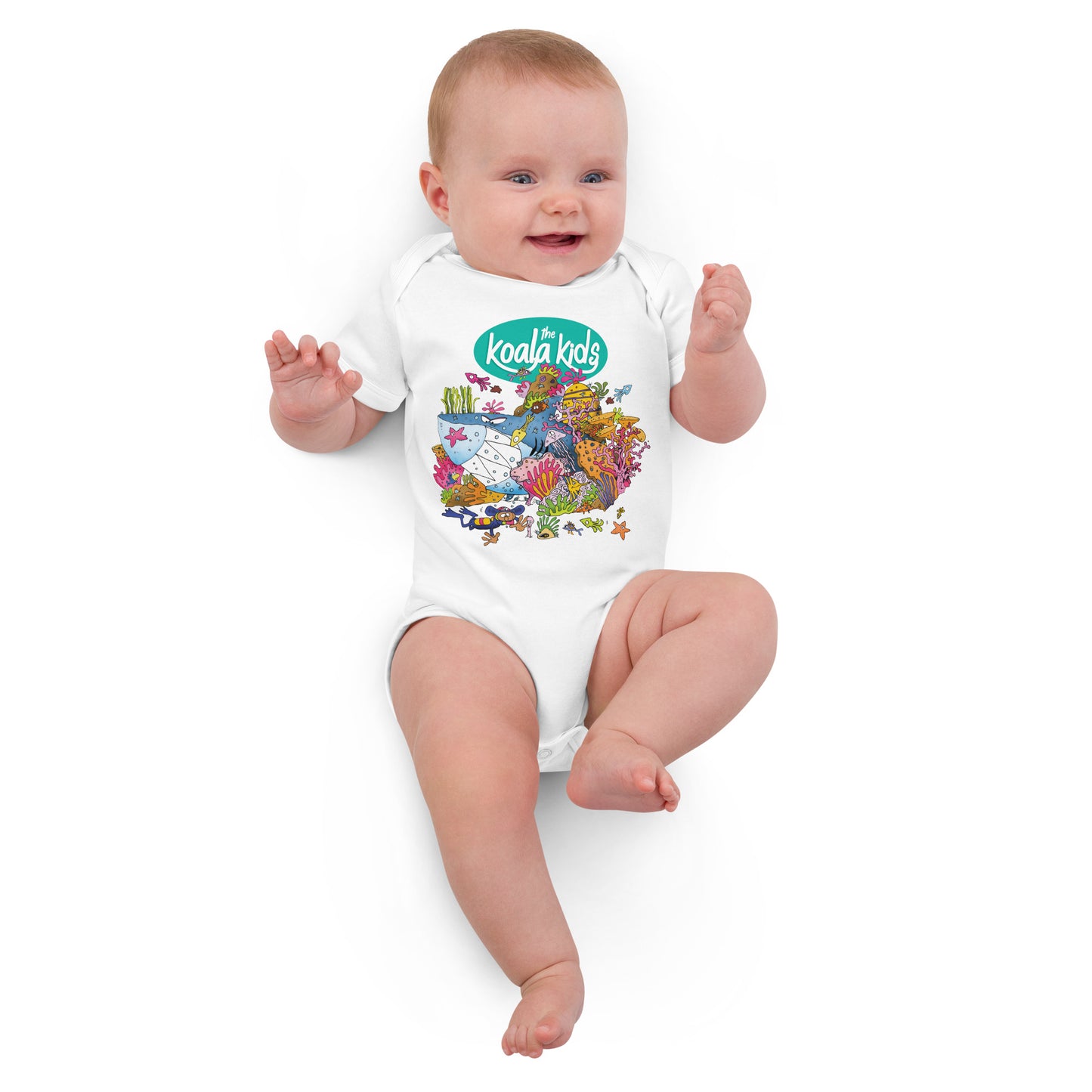 Organic cotton baby bodysuit KOALA KIDS BARRIER REEF SHARK