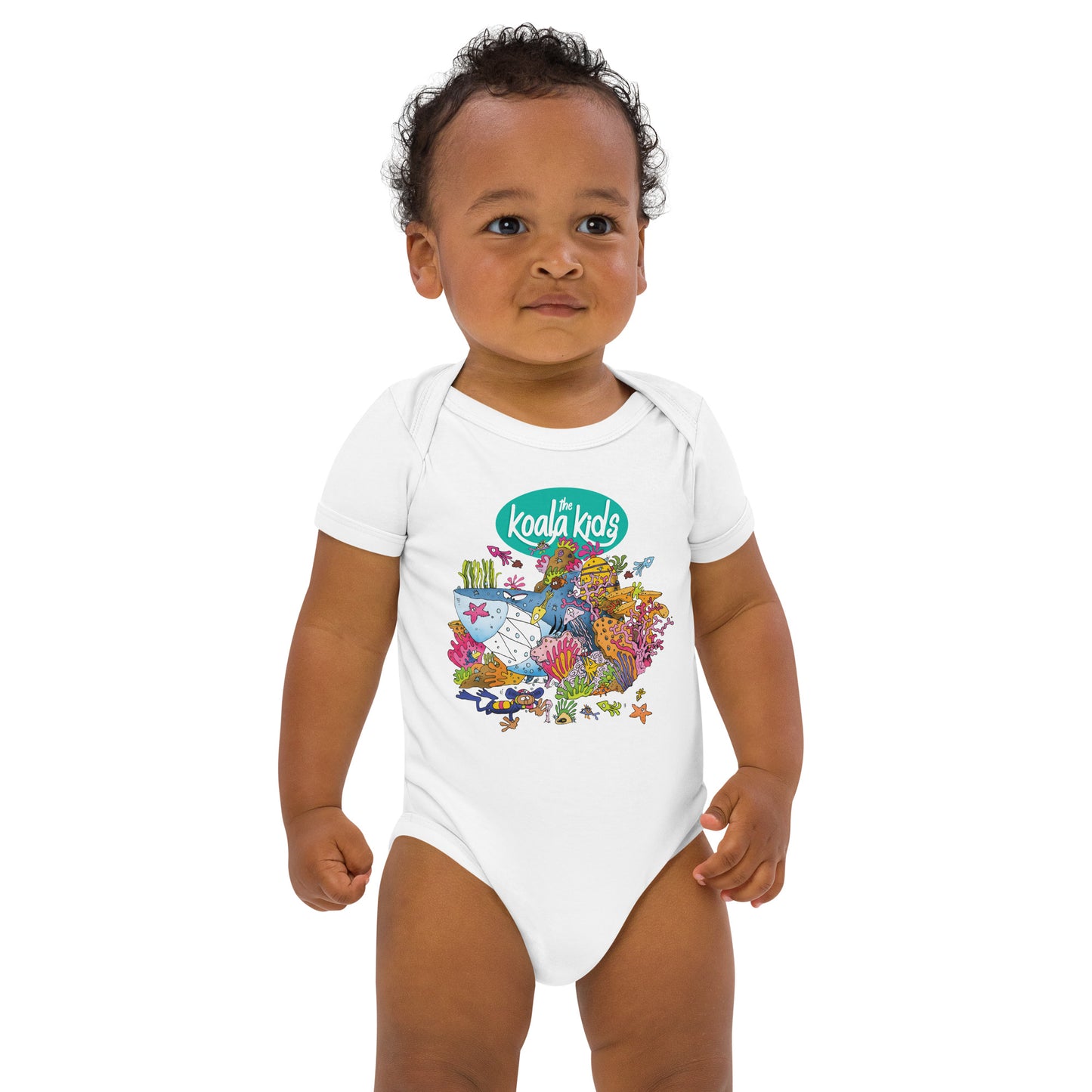 Organic cotton baby bodysuit KOALA KIDS BARRIER REEF SHARK