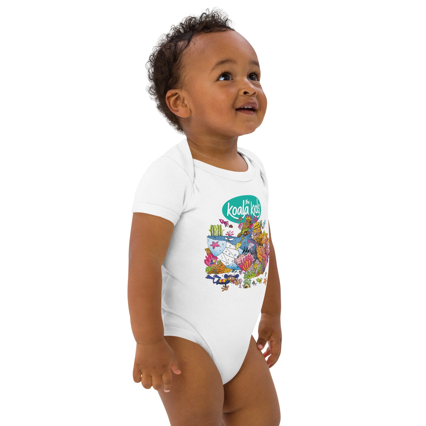 Organic cotton baby bodysuit KOALA KIDS BARRIER REEF SHARK